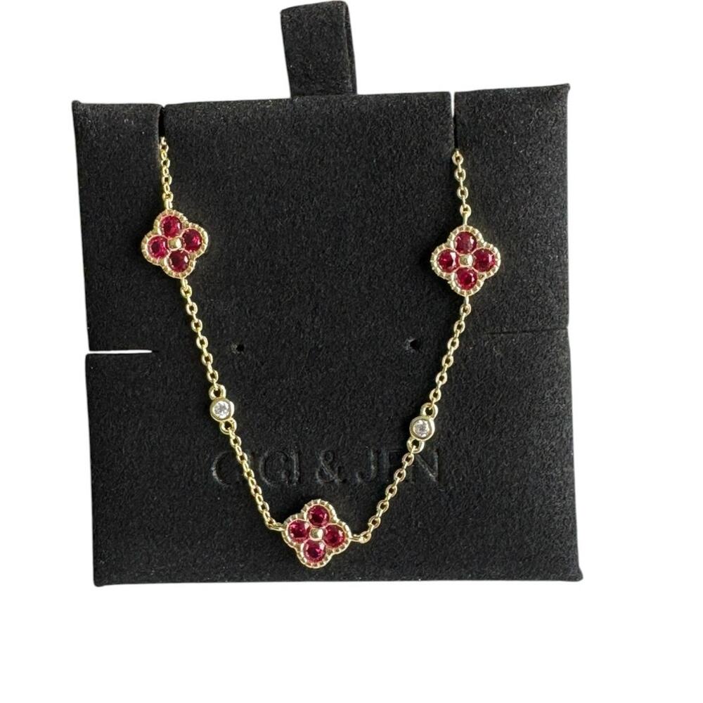Delicate Floral Chain Bracelet 14K Gold Plated over 925 Sterling Silver